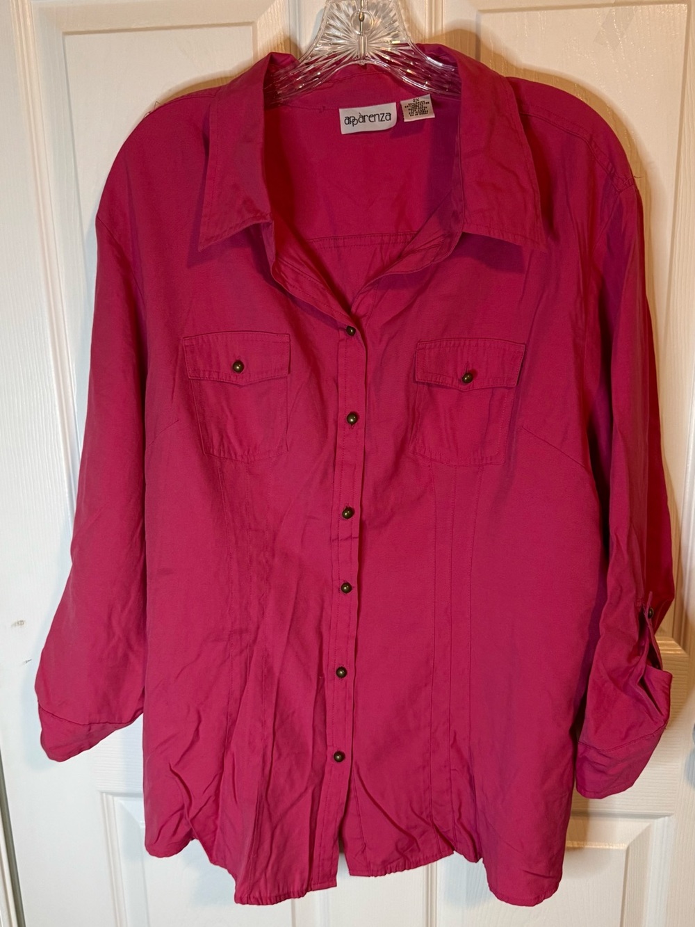Apt. 9 Hot Pink Button-Front Blouse